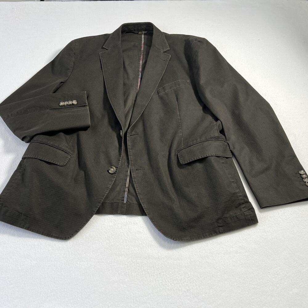 Kroon Blazer Mens 44R Brown Cotton Taylor Wash Jacket Casual Unstructured Modern